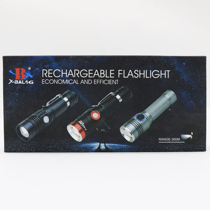 Ліхтар акумуляторний BL 736 T6 з USB та зумом, Чорний з червоним / Ручний світлодіодний ліхтарик / Ліхтар на акумуляторі