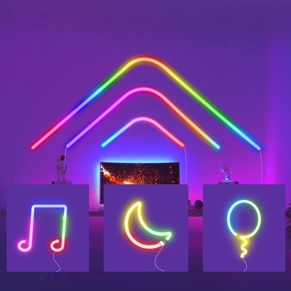 Неонова LED стрічка на 5 м, LED NEON multi with function, 12V-220V, Rgb / Світлодіодне RGB підсвічування силіконове