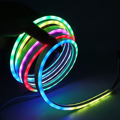 Неонова LED стрічка на 5 м, LED NEON multi with function, 12V-220V, Rgb / Світлодіодне RGB підсвічування силіконове