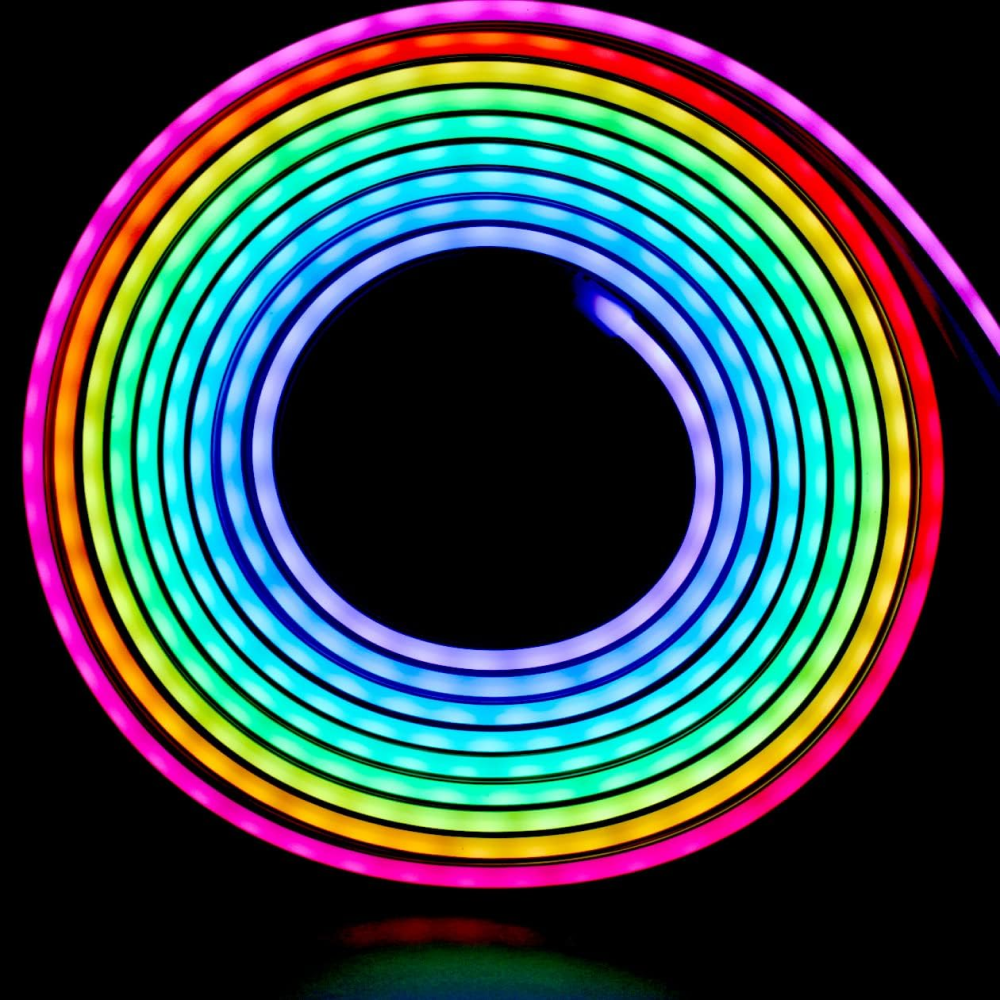 Неонова LED стрічка на 5 м, LED NEON multi with function, 12V-220V, Rgb / Світлодіодне RGB підсвічування силіконове