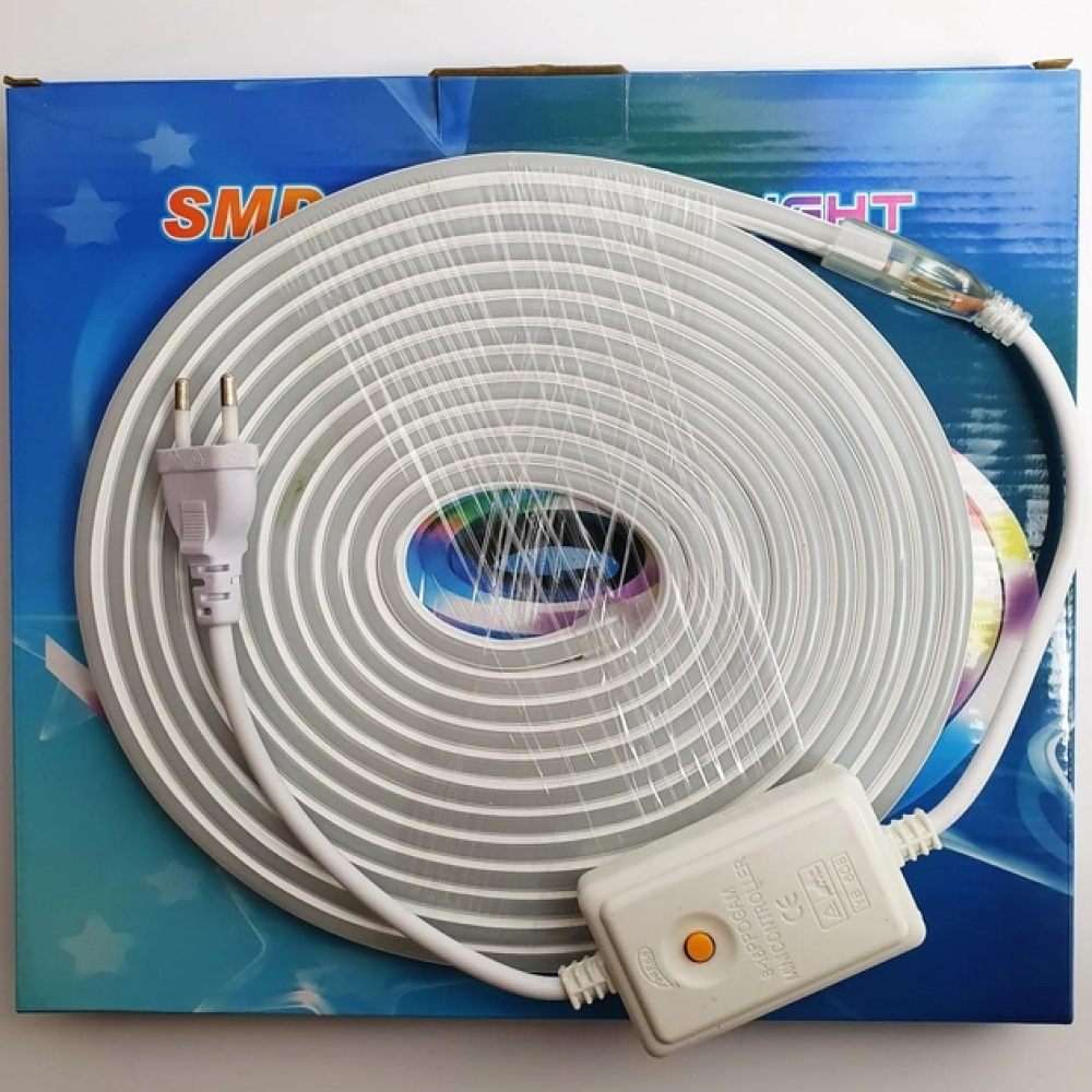 Неонова LED стрічка на 5 м, LED NEON multi with function, 12V-220V, Rgb / Світлодіодне RGB підсвічування силіконове