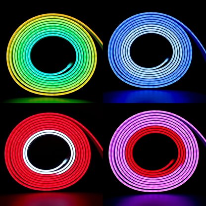 Неонова LED стрічка на 5 м, LED NEON multi with function, 12V-220V, Rgb / Світлодіодне RGB підсвічування силіконове
