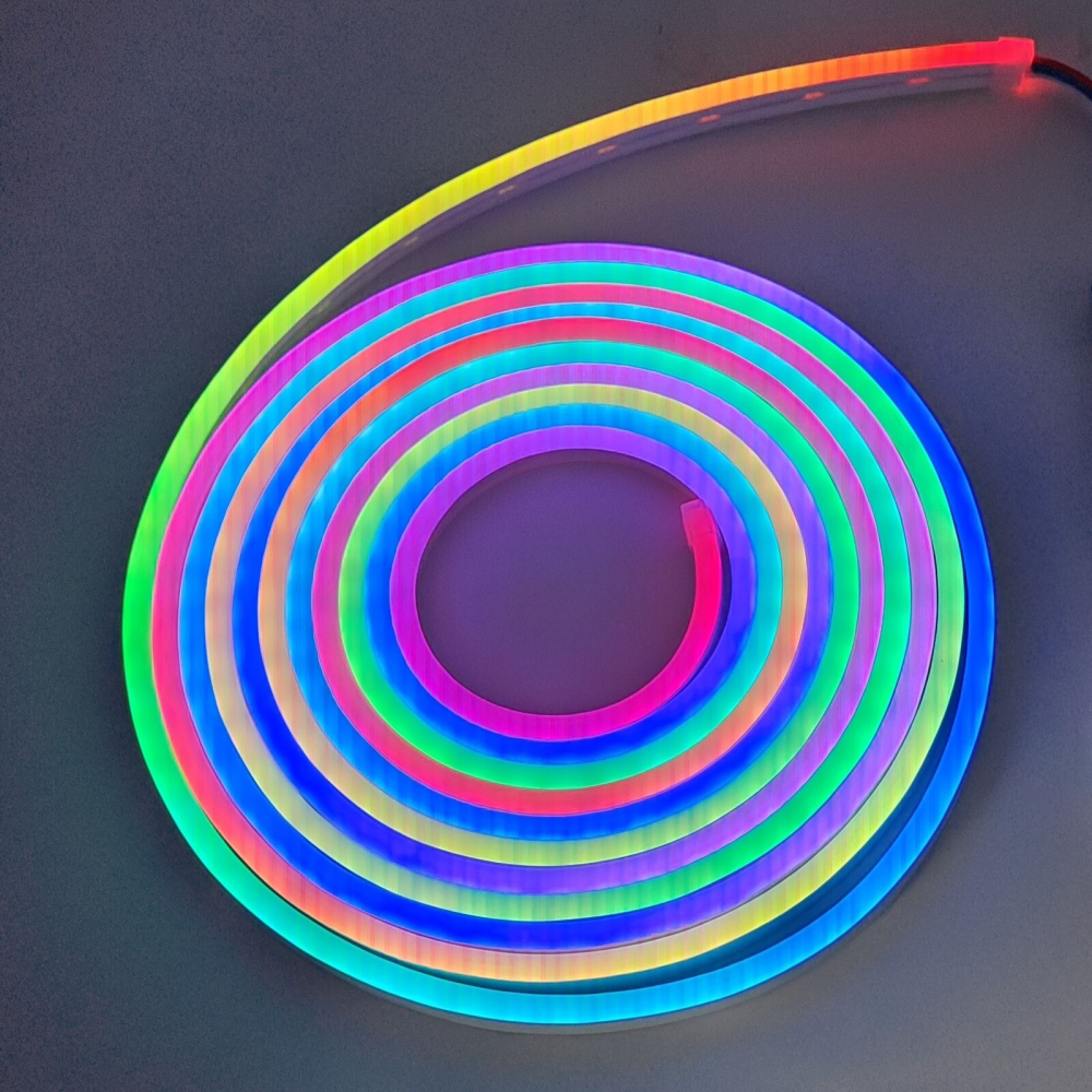 Неонова LED стрічка на 5 м, LED NEON multi with function, 12V-220V, Rgb / Світлодіодне RGB підсвічування силіконове