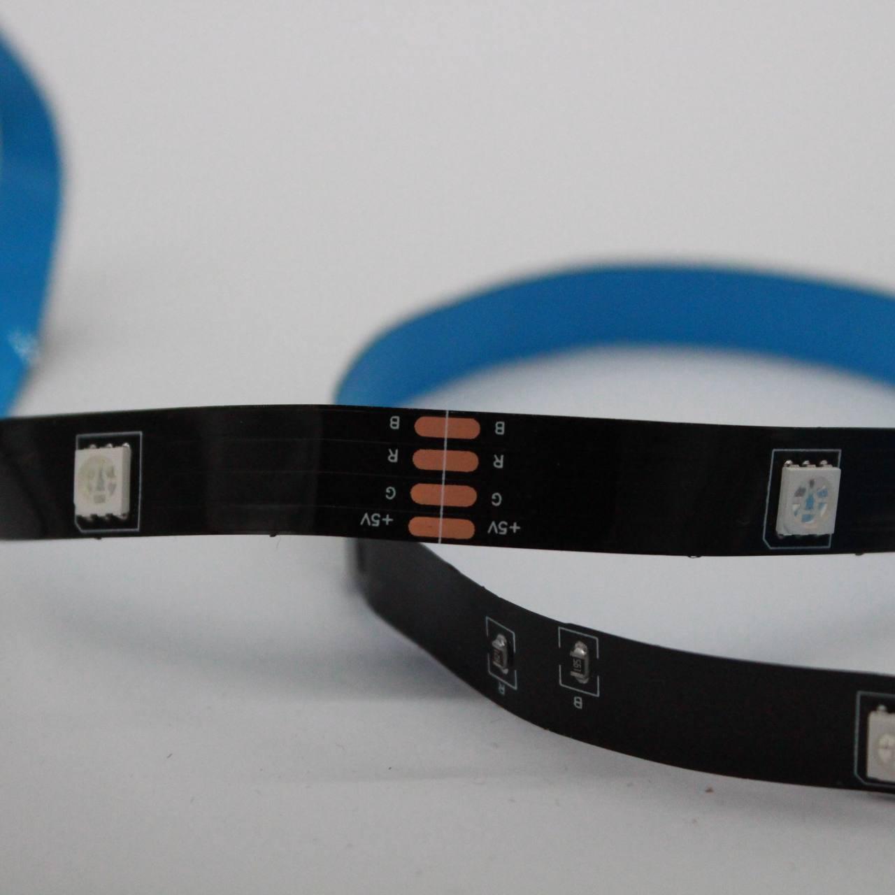 Світлодіодна RGB стрічка 5м, від USB, з пультом 5050 / Багатобарвна стрічка для інтер'єру / RGB підсвітка