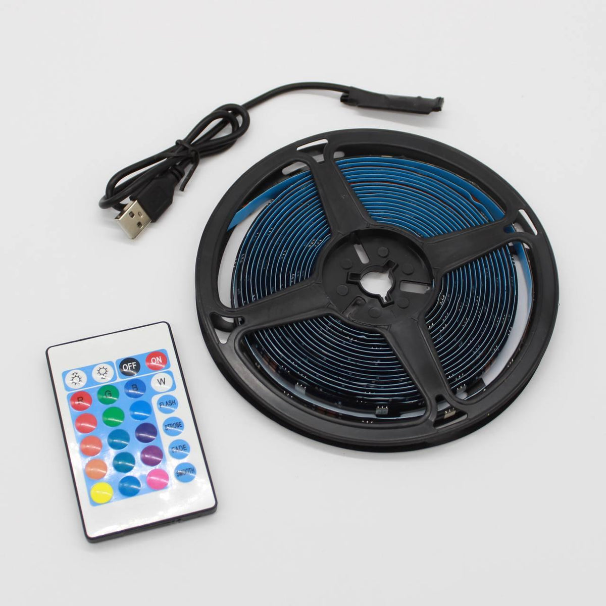 Комплект 2 шт Світлодіодна стрічка 5 м, від USB та пульт TV LED Strip CB-5050 / Лед підсвітка / RGB стрічка від повербанку