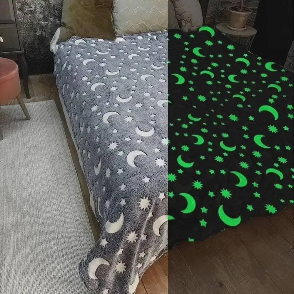 Плед, що світиться 150х100см, Magic Blanket, Сірий / Дитяче флісове покривало / Люменісцентний плед на ліжко