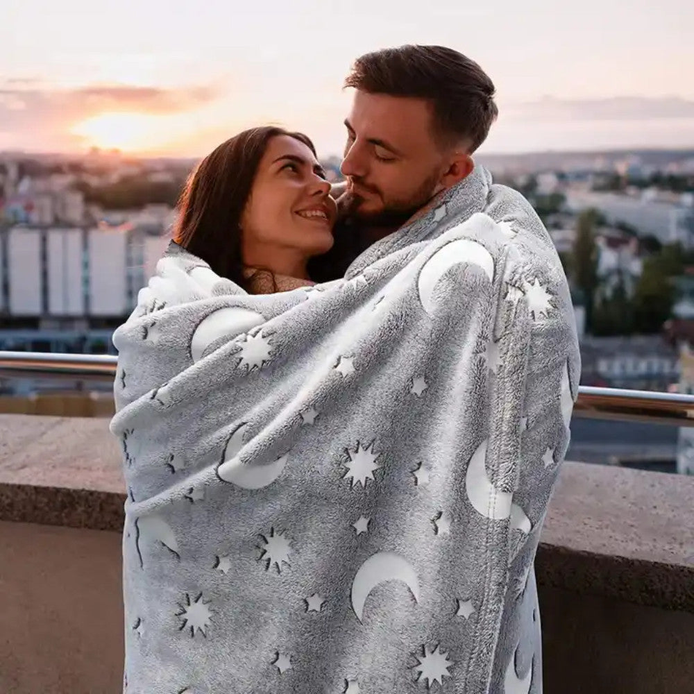 Плед, що світиться 150х100см, Magic Blanket, Сірий / Дитяче флісове покривало / Люменісцентний плед на ліжко