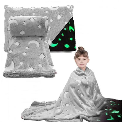 Плед, що світиться 150х100см, Magic Blanket, Сірий / Дитяче флісове покривало / Люменісцентний плед на ліжко