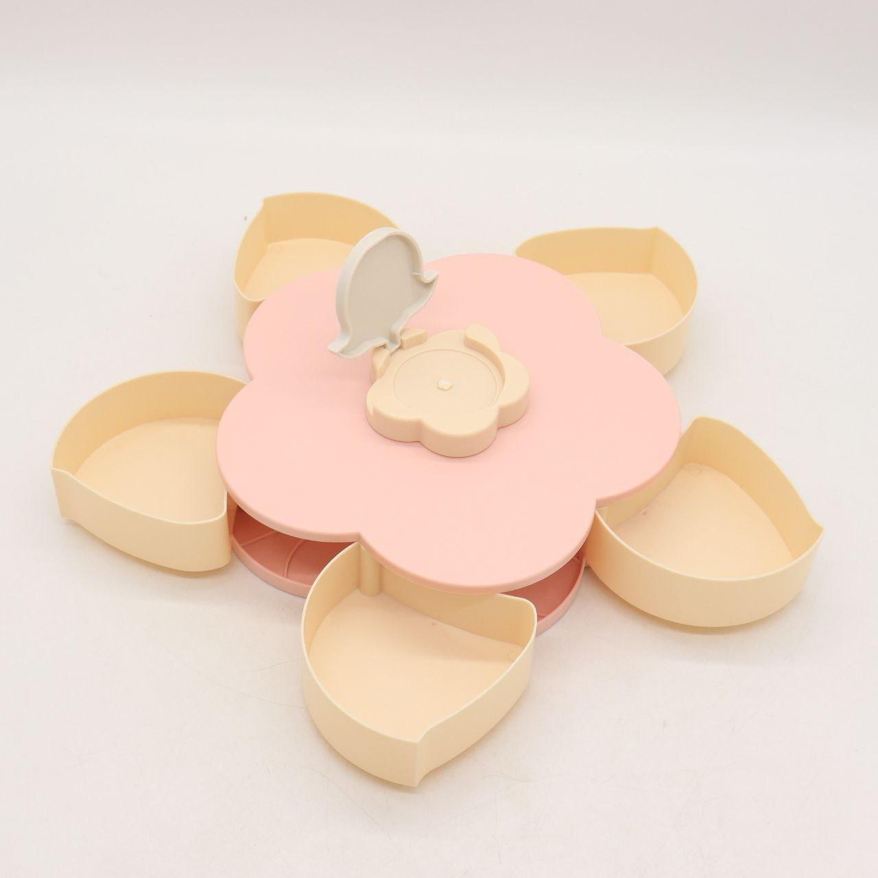 Менажниця - тарілка для закусок Flower Candy Box, Рожева / Цукерниця