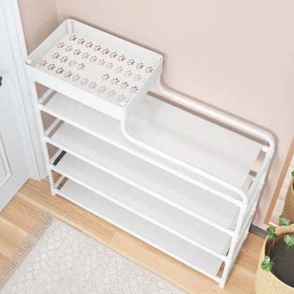 Полиця для взуття на 5 полиць, 78,5х21х54см, CLOTHES RACK, Біла / Підлогова взуттєва полиця / Стійка для взуття