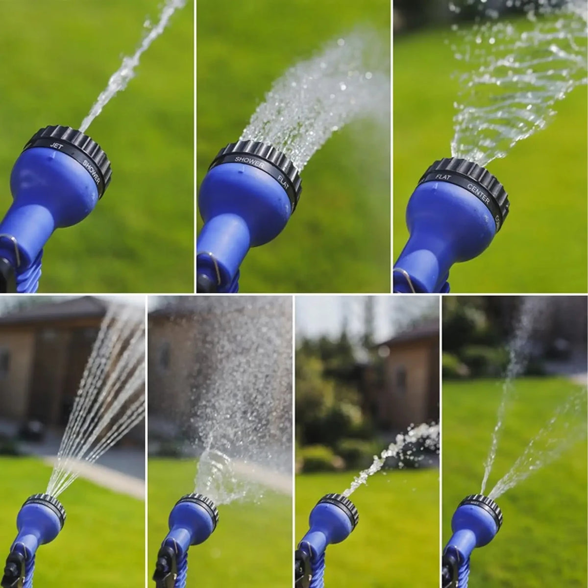 Шланг для поливу 52,5 м, з розпилювачем Magic Hose, Синій / Садовий шланг поливочний / Шланг, що розтягується