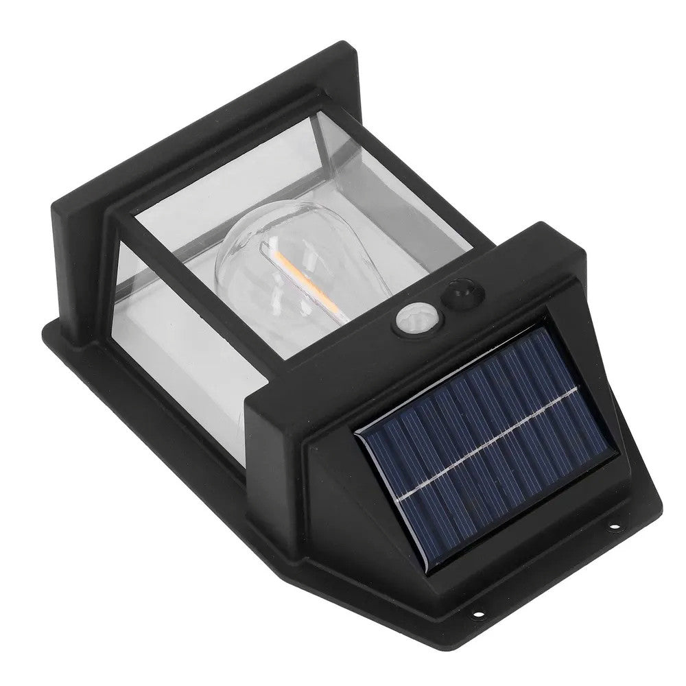 2шт Вуличний світильник на сонячній батареї з датчиком руху, SOLAR WALL LAMP ВK-888, Чорний / Настінний ліхтар
