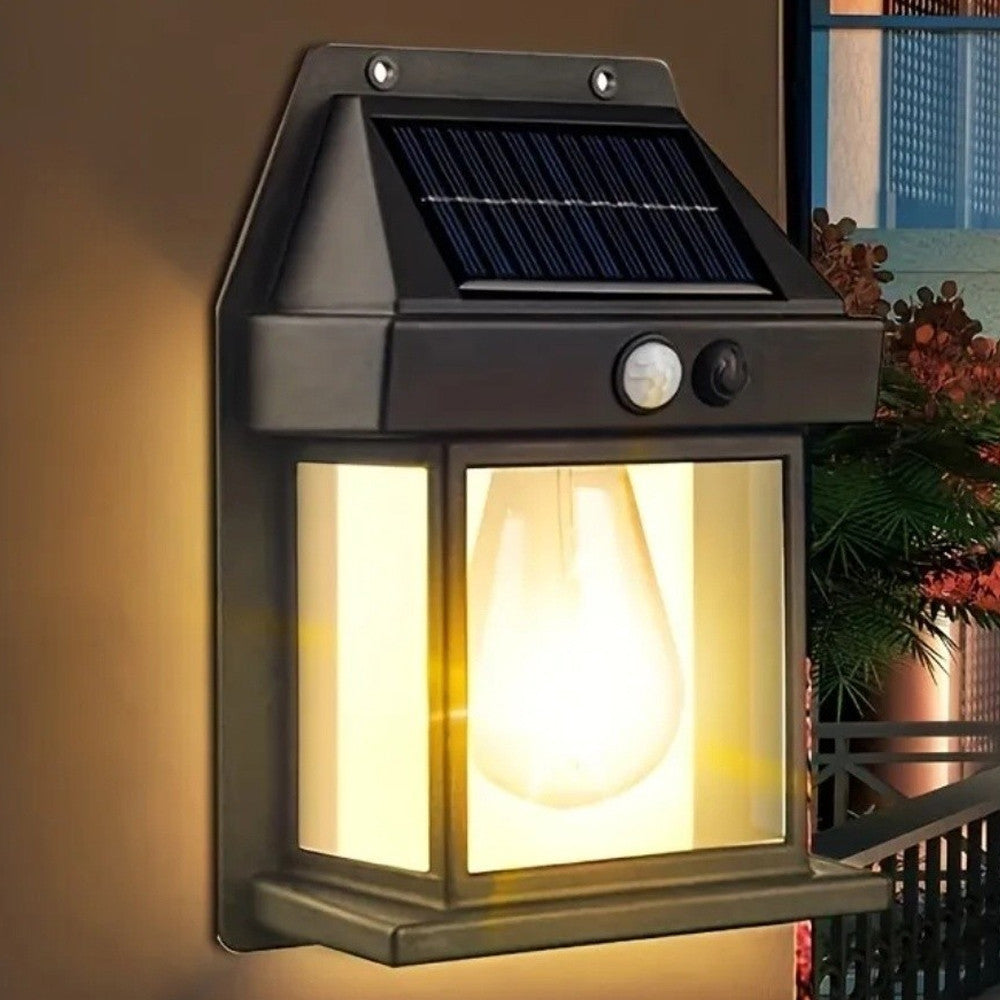 Вуличний світильник на сонячній батареї, SOLAR WALL LAMP ВK-888, Чорний / Світлодіодний ліхтар фасадний
