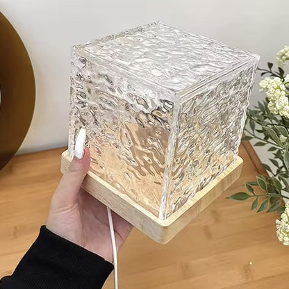 Настільна лампа з ефектом водяної хвилі, від USB, Білий / LED світильник нічник / Приліжковий світильник