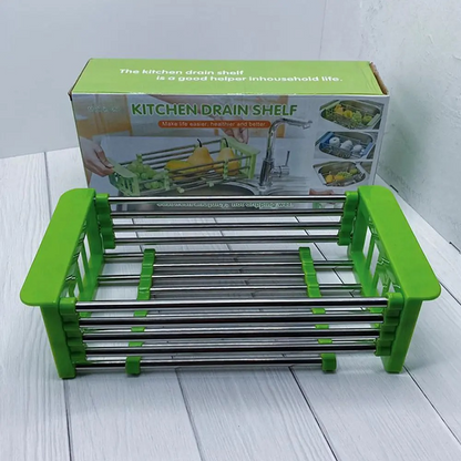 Багатофункціональна складна кухонна полиця для сушіння Kitchen Drain Shelf Rack / Сушарка для овочів та фруктів