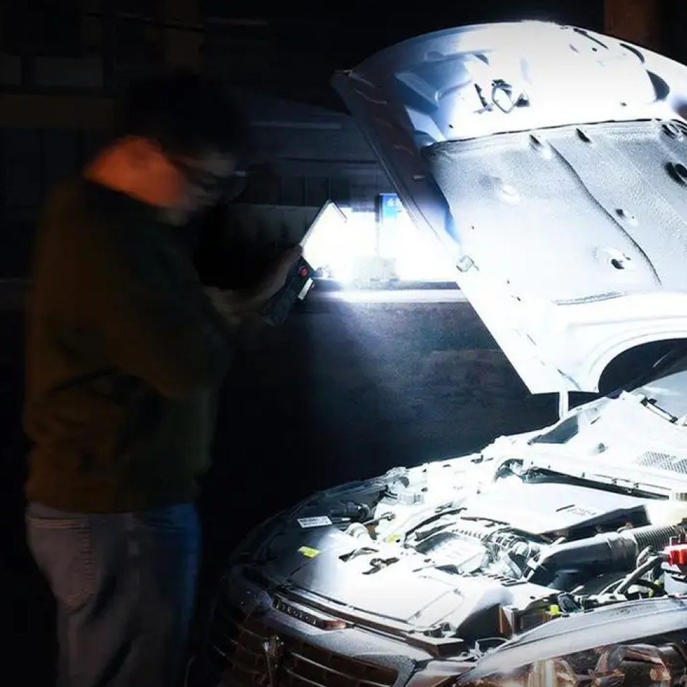 Ручний ліхтар акумуляторний з гачком та магнітами, 5 режимів, X-BAIL ZJ-1258, Чорний / Переносний ліхтар для СТО