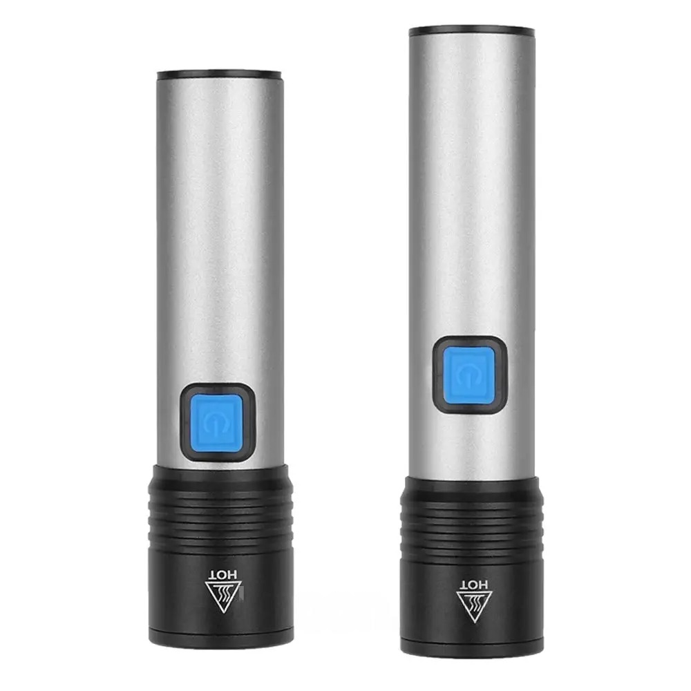 Ручний акумуляторний ліхтарик USB BL K31, Сірий / Кишеньковий ЛЕД ліхтар / Ліхтарик світлодіодний
