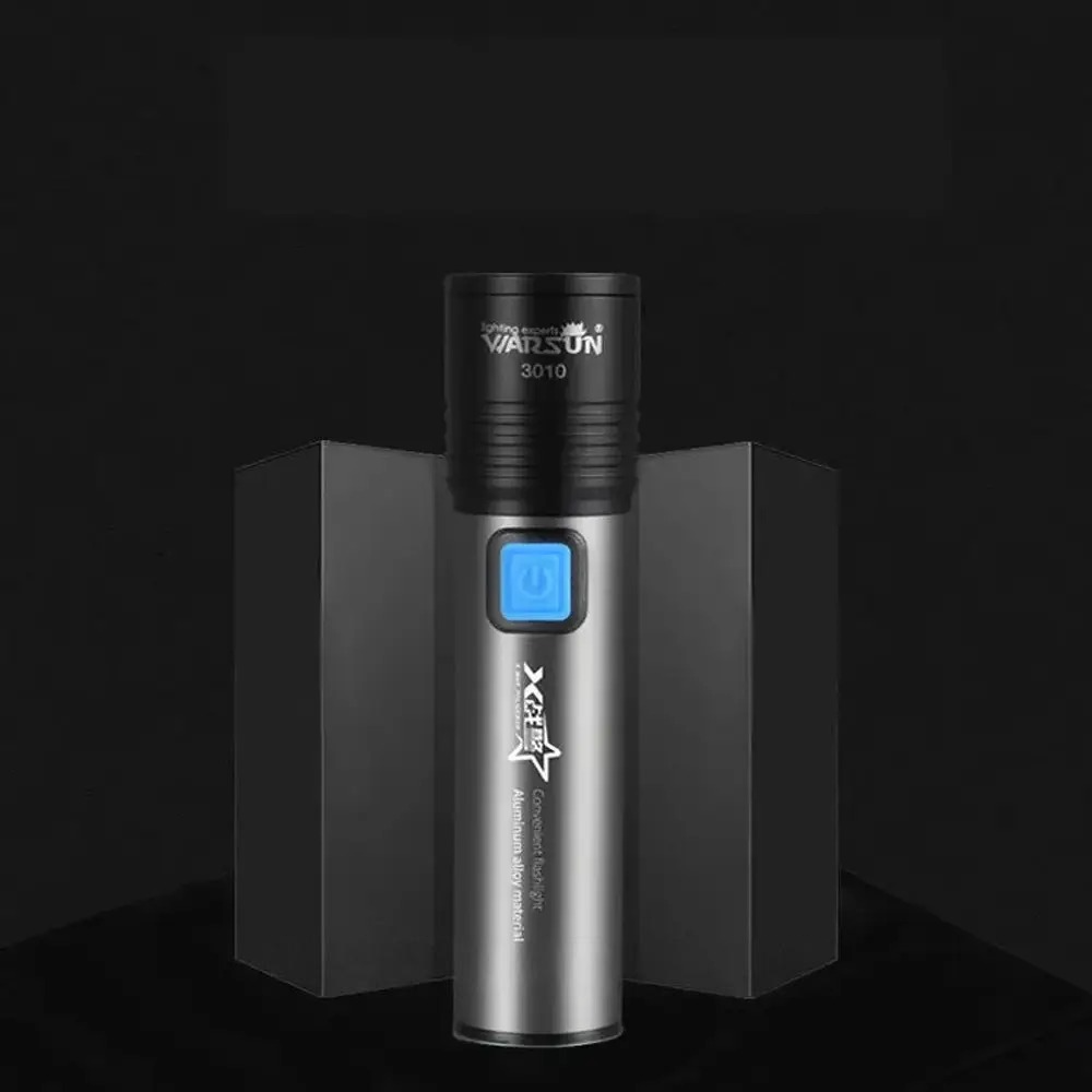 Ручний акумуляторний ліхтарик USB BL K31, Сірий / Кишеньковий ЛЕД ліхтар / Ліхтарик світлодіодний