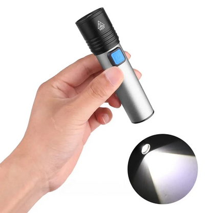 Ручний акумуляторний ліхтарик USB BL K31, Сірий / Кишеньковий ЛЕД ліхтар / Ліхтарик світлодіодний