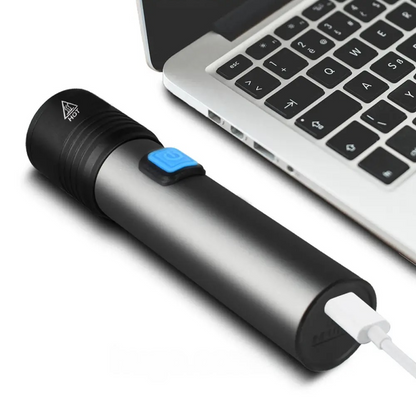 Ручний акумуляторний ліхтарик USB BL K31, Сірий / Кишеньковий ЛЕД ліхтар / Ліхтарик світлодіодний