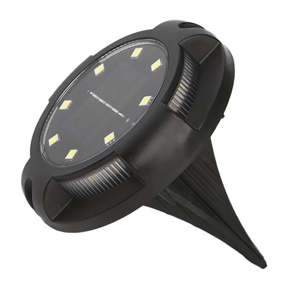 Комплект 4 шт, Садові ліхтарики на сонячній батареї 8 LED, Чорний / Вуличні світильники в ґрунт / Садовий ліхтарик