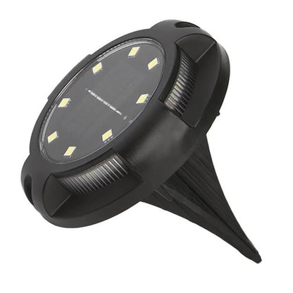 Комплект 4 шт, Садові ліхтарики на сонячній батареї 8 LED, Чорний / Вуличні світильники в ґрунт / Садовий ліхтарик