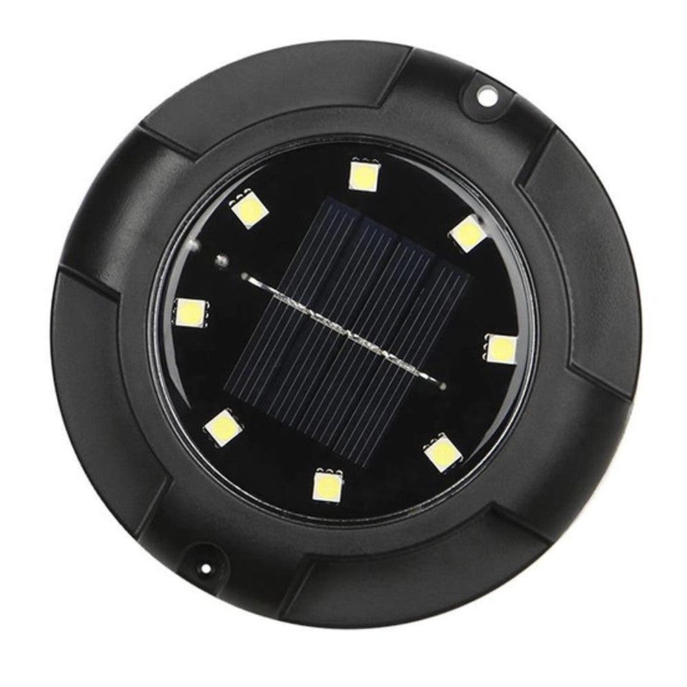 Комплект 4 шт, Садові ліхтарики на сонячній батареї 8 LED, Чорний / Вуличні світильники в ґрунт / Садовий ліхтарик