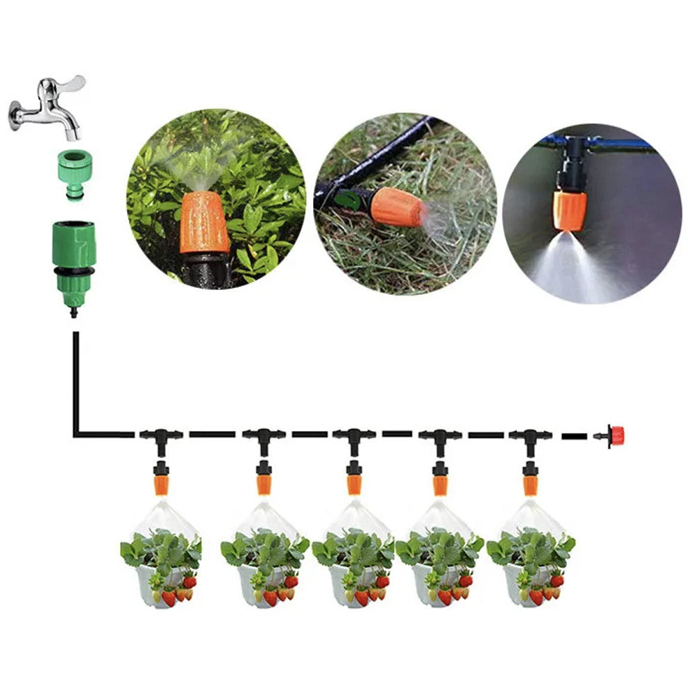 Комплект для крапельного поливу 15 м Aqualin, Чорний / Універсальна система крапельного поливу саду та городу