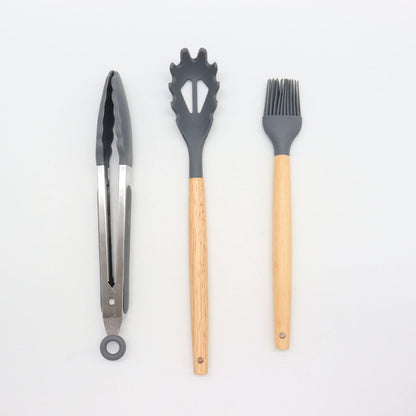 Набір кухонного приладдя 12шт Kitchen Set, Сірий / Кухонний набір силіконовий з підставкою