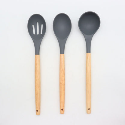 Набір кухонного приладдя 12шт Kitchen Set, Сірий / Кухонний набір силіконовий з підставкою