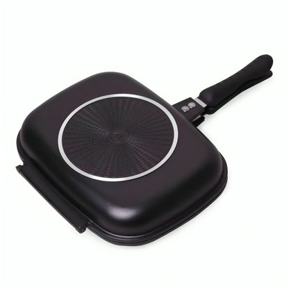 Подвійна сковорода гриль 32 см, Double grill Pan, Чорний / Сковорідка гриль / Антипригарна сковорода