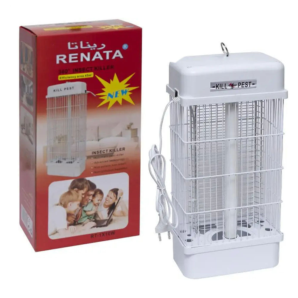 Москітна лампа від мережі, Renata Electric Insect Killer RT1X15W, Білий / Знищувач комах / Лампа від мух