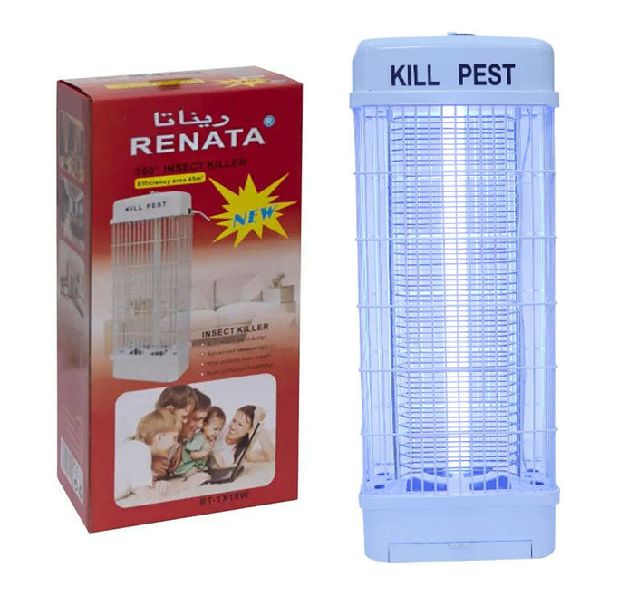 Москітна лампа від мережі, Renata Electric Insect Killer RT1X15W, Білий / Знищувач комах / Лампа від мух