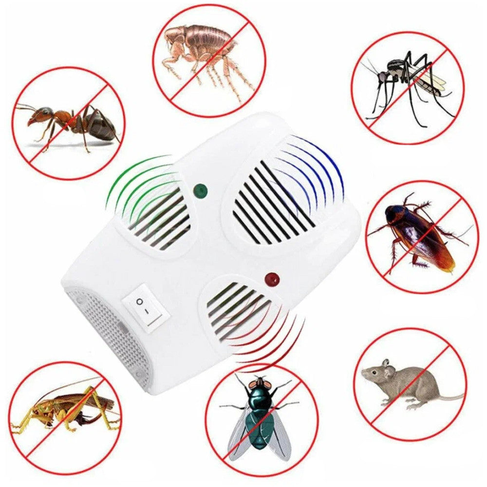 Відлякувач гризунів та комах, від мережі, Pest Repelling Aid, Білий / Ультразвуковий прилад від шкідників