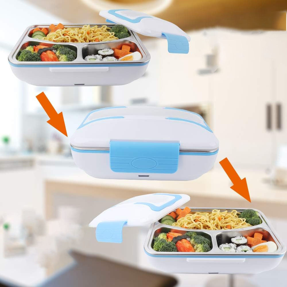 Електричний ланч бокс з підігрівом 12, Блакитний /220В, LunchBox / Термо ланч бокс / Контейнер для їжі від прикурювача