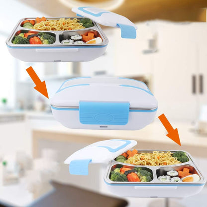 Електричний ланч бокс з підігрівом 12, Блакитний /220В, LunchBox / Термо ланч бокс / Контейнер для їжі від прикурювача
