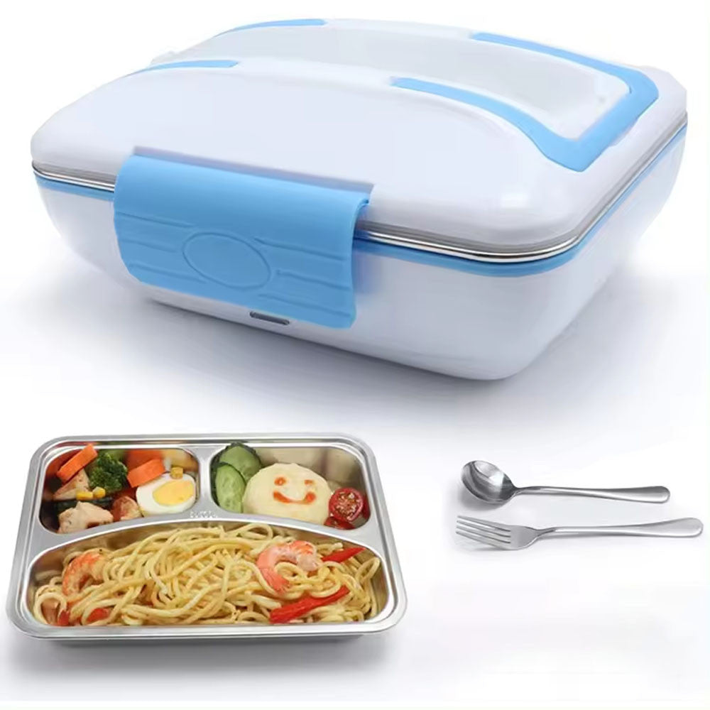 Електричний ланч бокс з підігрівом 12, Блакитний /220В, LunchBox / Термо ланч бокс / Контейнер для їжі від прикурювача