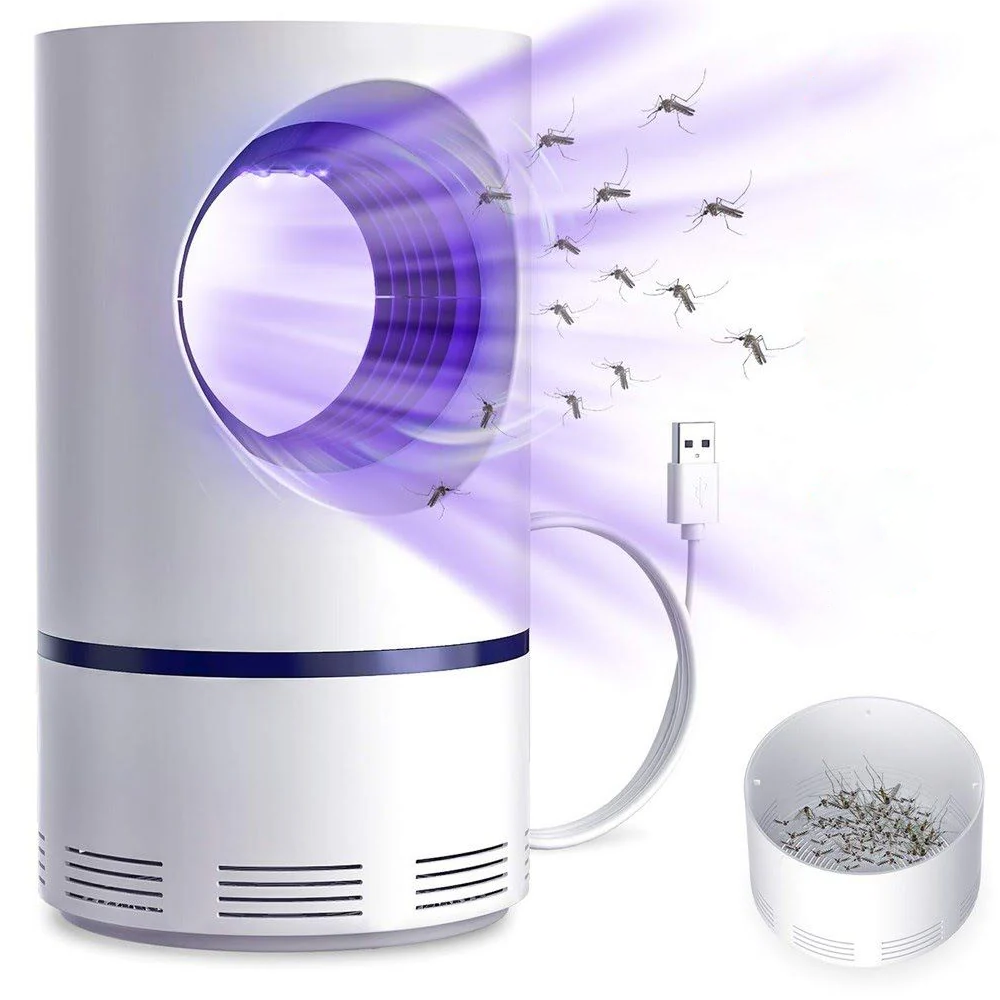 Знищувач комарів та комах від USB, Mosquito Killer 360, Білий / Пастка для комарів / Електровідлякувач комарів