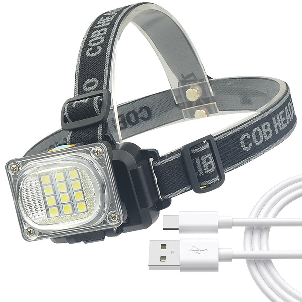 Налобний ліхтар від USB, 5Вт, 200лм, 6659A, Чорний / Акумуляторний ліхтарик на голову / Світлодіодний ліхтарик на лоб