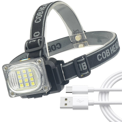 Налобний ліхтар від USB, 5Вт, 200лм, 6659A, Чорний / Акумуляторний ліхтарик на голову / Світлодіодний ліхтарик на лоб