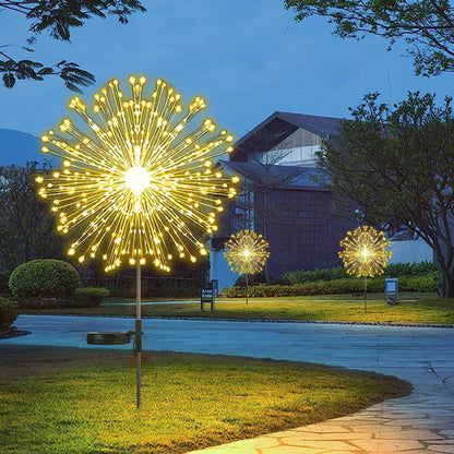 Садовий ліхтар на сонячній батареї Кульбаба (1 шт) 90 LED, Теплий білий / Лед світильник для саду на ніжці