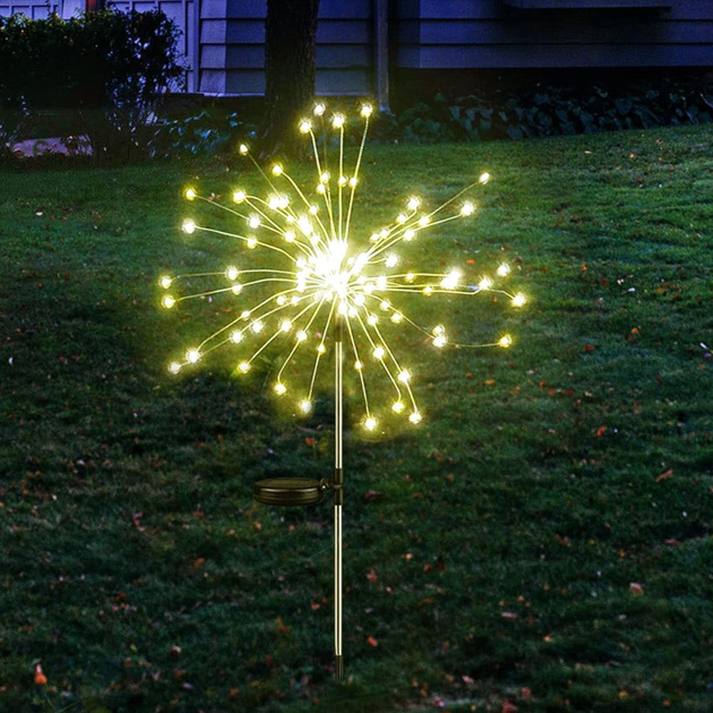 Садовий ліхтар на сонячній батареї Кульбаба (1 шт) 90 LED, Теплий білий / Лед світильник для саду на ніжці