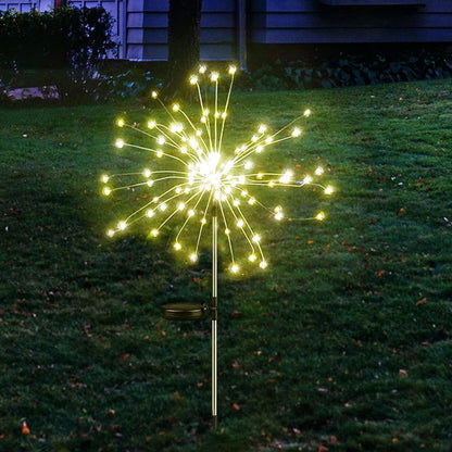 Садовий ліхтар на сонячній батареї Кульбаба (1 шт) 90 LED, Теплий білий / Лед світильник для саду на ніжці