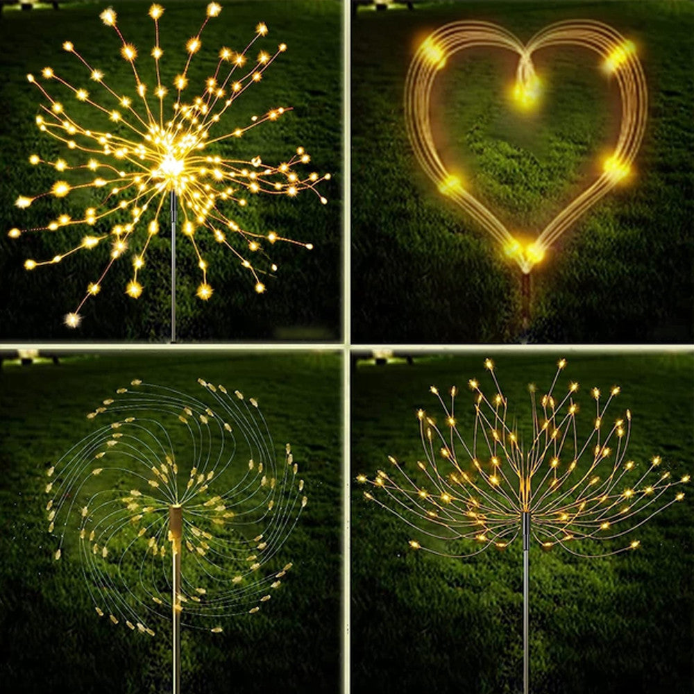 Садовий ліхтар на сонячній батареї Кульбаба (1 шт) 90 LED, Теплий білий / Лед світильник для саду на ніжці