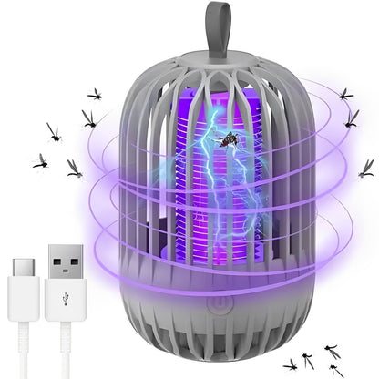 Лампа пастка для комарів і комах, від USB, BG-004, Сіра / Електричний знищувач комарів / Лампа від комарів