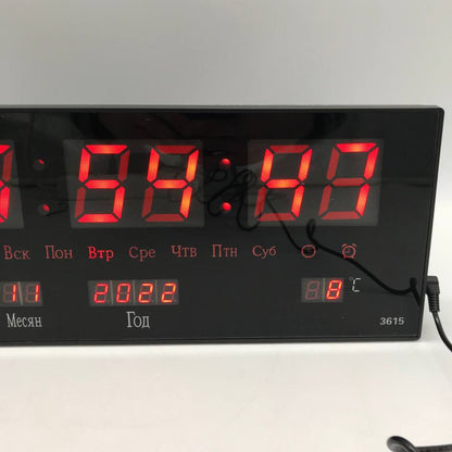 Настільний годинник з LED підсвічуванням YX-3615, Червоні / Електронний годинник / Годинник з термометром і будильником