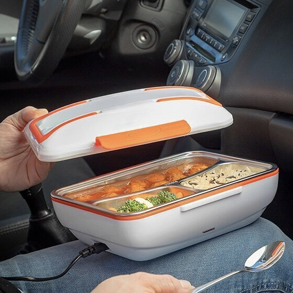 Електричний ланч бокс з підігрівом, від мережі, LunchBox, Помаранчевий / Термо ланч бокс / Контейнер для їжі