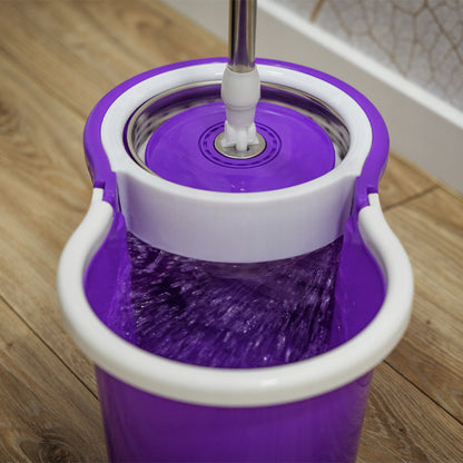 Швабра з відром 10 л, та автоматичним віджимом, Фіолетова / Набір для прибирання швабра та відро / Швабра ледарка