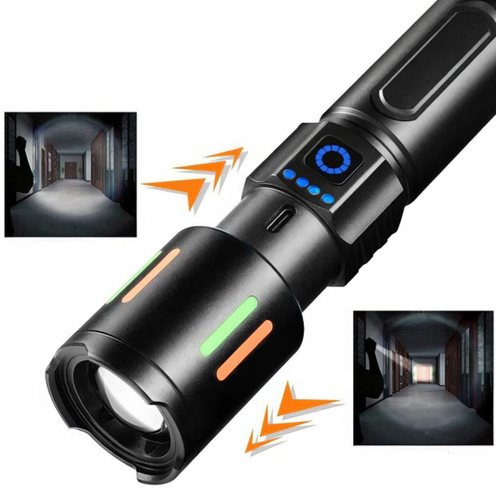 Ручний ліхтарик із зумом, від USB, 3 режими, BL 611-TG, Чорний / Акумуляторний ліхтар / Портативний ліхтарик