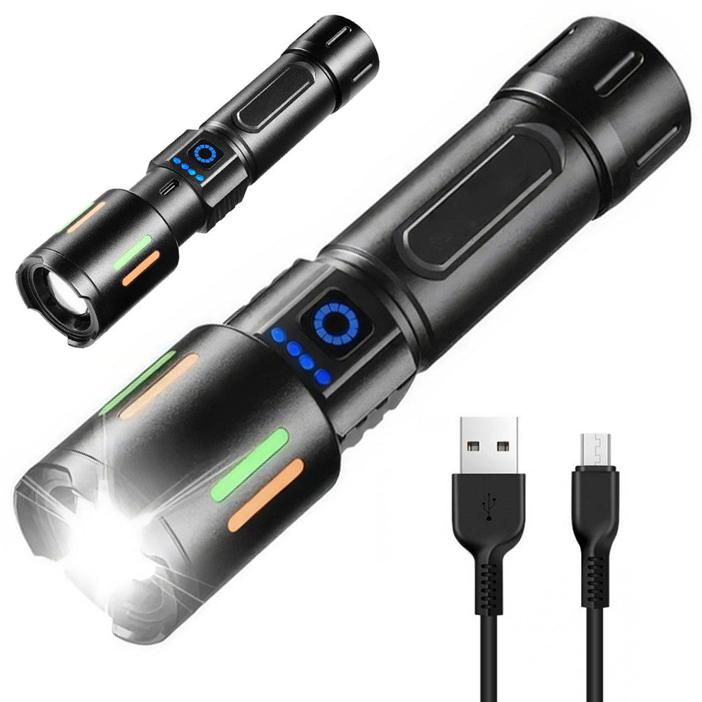 Ручний ліхтарик із зумом, від USB, 3 режими, BL 611-TG, Чорний / Акумуляторний ліхтар / Портативний ліхтарик